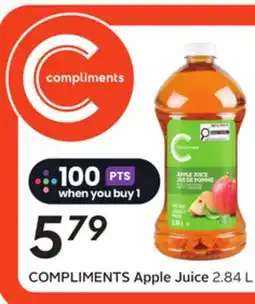 Sobeys COMPLIMENTS Apple Juice offer