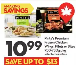 Longo's Pinty's Premium Frozen Chicken Wings, Fillets or Bites offer