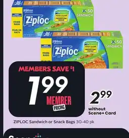 Sobeys ZIPLOC Sandwich or Snack Bags offer