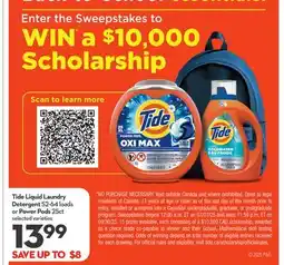 Longo's Tide Liquid Laundry Detergent 52-64 loads or Power Pods 25ct offer