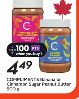 Sobeys COMPLIMENTS Banana or Cinnamon Sugar Peanut Butter offer