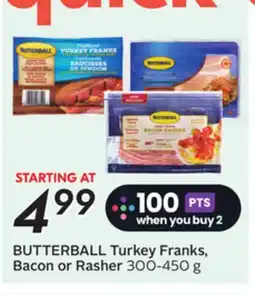 Sobeys BUTTERBALL Turkey Franks, Bacon or Rasher offer