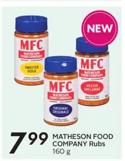 Sobeys MATHESON FOOD COMPANY Rubs offer