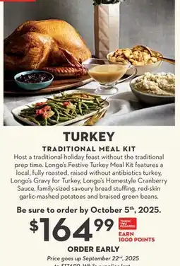 Longo's Longo's Festive Turkey Meal Kit offer