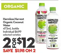 Longo's Harmless Harvest Organic Coconut Water offer