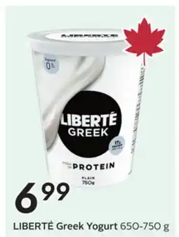 Sobeys LIBERTÉ Greek Yogurt offer