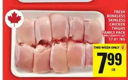 Food Basics FRESH BONELESS SKINLESS CHICKEN THIGHS FAMILY PACK offer