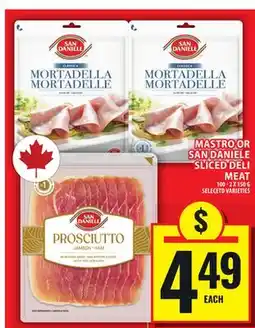 Food Basics MASTRO OR SAN DANIELE SLICED DELI MEAT offer