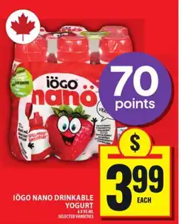 Food Basics IÖGO NANO DRINKABLE YOGURT offer