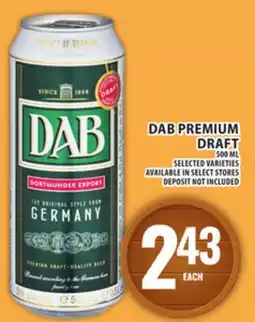 Food Basics DAB PREMIUM DRAFT offer