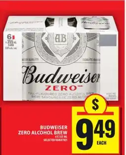 Food Basics BUDWEISER ZERO ALCOHOL BREW offer