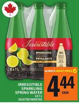 Food Basics IRRESISTIBLE SPARKLING SPRING WATER offer