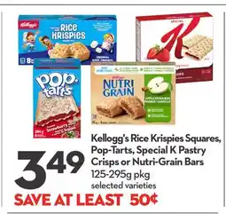 Longo's Kellogg's Rice Krispies Squares, Pop-Tarts, Special K Pastry Crisps or Nutri-Grain Bars offer