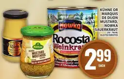 Food Basics KÜHNE OR MARQUIS DE DIJON MUSTARD, NOWKA SAUERKRAUT offer