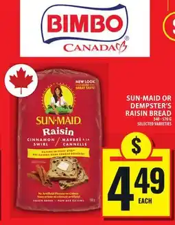 Food Basics SUN-MAID OR DEMPSTER'S RAISIN BREAD offer