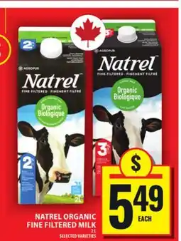 Food Basics NATREL ORGANIC FINE FILTERED MILK offer