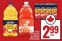 Food Basics ALLEN'S APPLE JUICE OR DEL MONTE JUICE BLEND offer