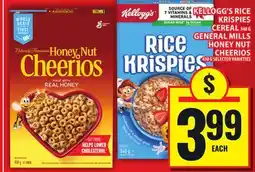 Food Basics KELLOGG'S RICE KRISPIES CEREAL OR GENERAL MILLS HONEY NUT CHEERIOS offer