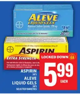 Food Basics ASPIRIN OR ALEVE LIQUID GELS offer