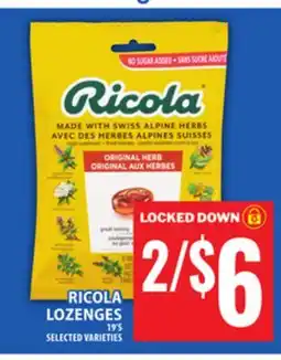 Food Basics RICOLA LOZENGES offer