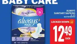 Food Basics ALWAYS SANITARY NAPKINS offer