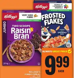 Food Basics KELLOGG'S JUMBO CEREAL offer