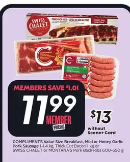 Sobeys Value Size Breakfast, Mild or Honey Garlic Pork Sausage offer
