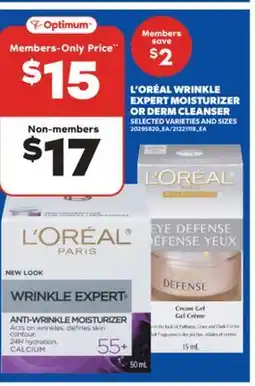 Real Canadian Superstore L'ORÉAL WRINKLE EXPERT MOISTURIZER OR DERM CLEANSER offer