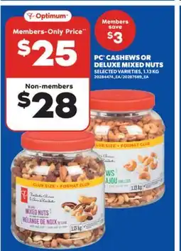 Real Canadian Superstore PC CASHEWS OR DELUXE MIXED NUTS, 1.13 KG offer