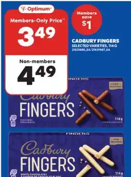 Real Canadian Superstore CADBURY FINGERS, 114 G offer