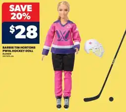 Real Canadian Superstore BARBIE TIM HORTONS PWHL HOCKEY DOLL offer
