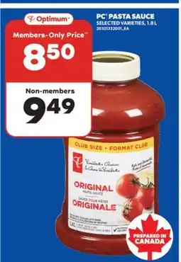 Real Canadian Superstore PC PASTA SAUCE, 1.8 L offer