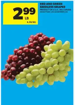 Real Canadian Superstore RED AND GREEN SEEDLESS GRAPES offer