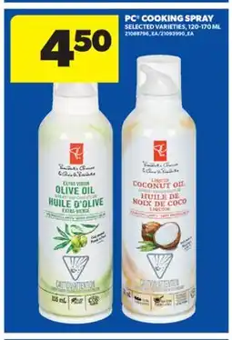 Real Canadian Superstore PC COOKING SPRAY, 120-170 ML offer