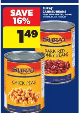 Real Canadian Superstore SURAJ CANNED BEANS, 540 ML offer