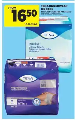 Real Canadian Superstore TENA UNDERWEAR OR PADS offer