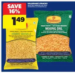 Real Canadian Superstore HALDIRAM'S SNACKS, 90/150 G offer