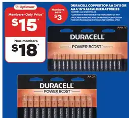 Real Canadian Superstore DURACELL COPPERTOP AA, 24'S OR AAA 16' S ALKALINE BATTERIES offer