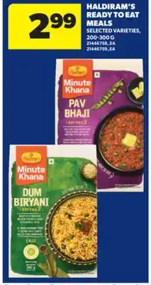 Real Canadian Superstore HALDIRAM'S READY TO EAT MEALS, 200-300 G offer
