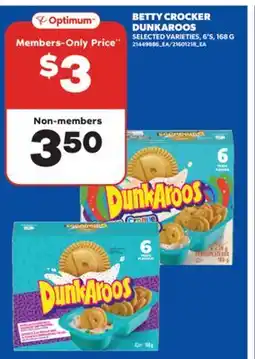 Real Canadian Superstore BETTY CROCKER DUNKAROOS, 6'S, 168 G offer