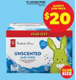 Real Canadian Superstore PC 12X BABY WIPES, 1200' S offer