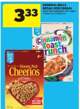 Real Canadian Superstore GENERAL MILLS RETAIL SIZE CEREAL, 297-430 G offer