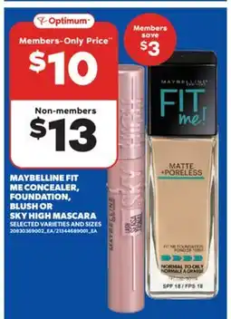 Real Canadian Superstore MAYBELLINE FIT ME CONCEALER, FOUNDATION, BLUSH OR SKY HIGH MASCARA offer