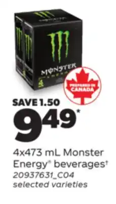 Real Canadian Superstore MONSTER ENERGY BEVERAGES, 4X473 ML offer