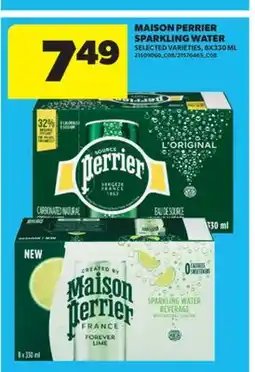 Real Canadian Superstore MAISON PERRIER SPARKLING WATER, 8X330 ML offer