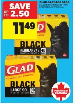 Real Canadian Superstore GLAD GARBAGE BAGS, 20-40' S offer
