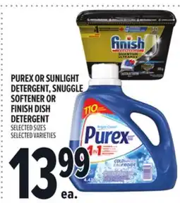 Metro PUREX OR SUNLIGHT DETERGENT, SNUGGLE SOFTENER OR FINISH DISH DETERGENT offer