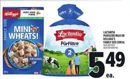 Metro LACTANTIA PURFILTRE MILK OR KELLOGG'S FAMILY SIZE CEREAL offer