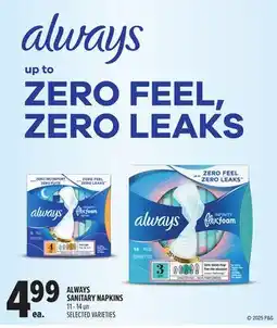 Metro ALWAYS SANITARY NAPKINS offer
