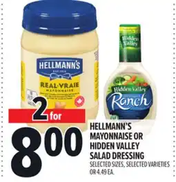 Metro HELLMANN'S MAYONNAISE OR HIDDEN VALLEY SALAD DRESSING offer